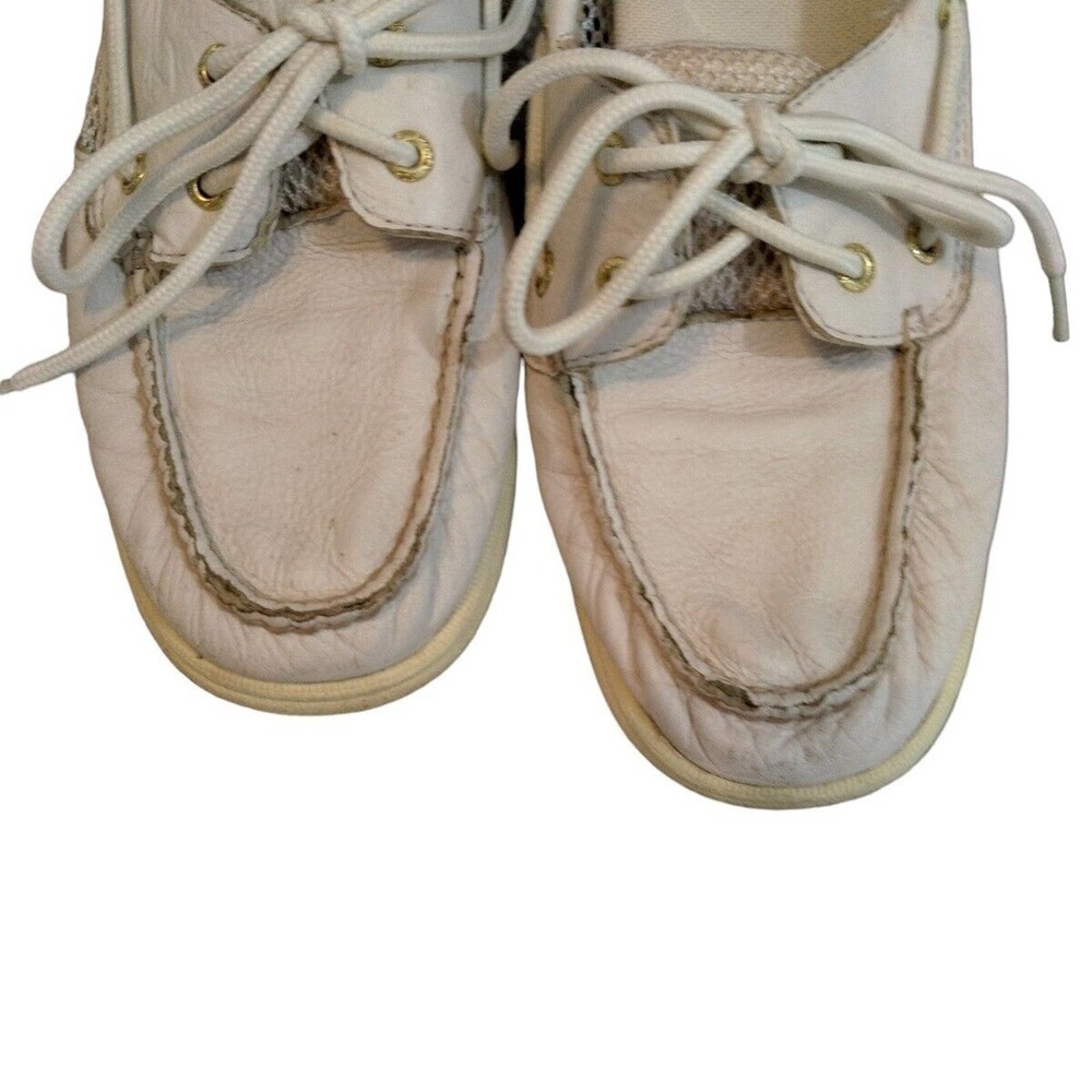 Sketcher Shoes Womens Size 7.5 9772872 White Leather Lace Up Comfort - Picture 4 of 7